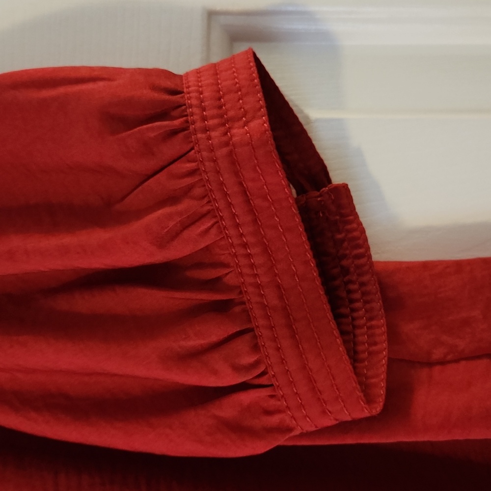 Banana Republic Red Silk Blouse Size S - Picture 7 of 13